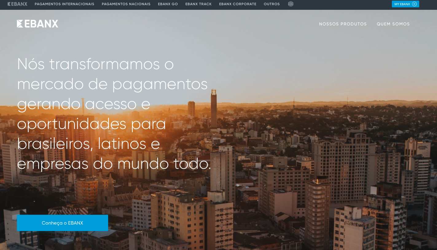 site brasileiro da EBANX
