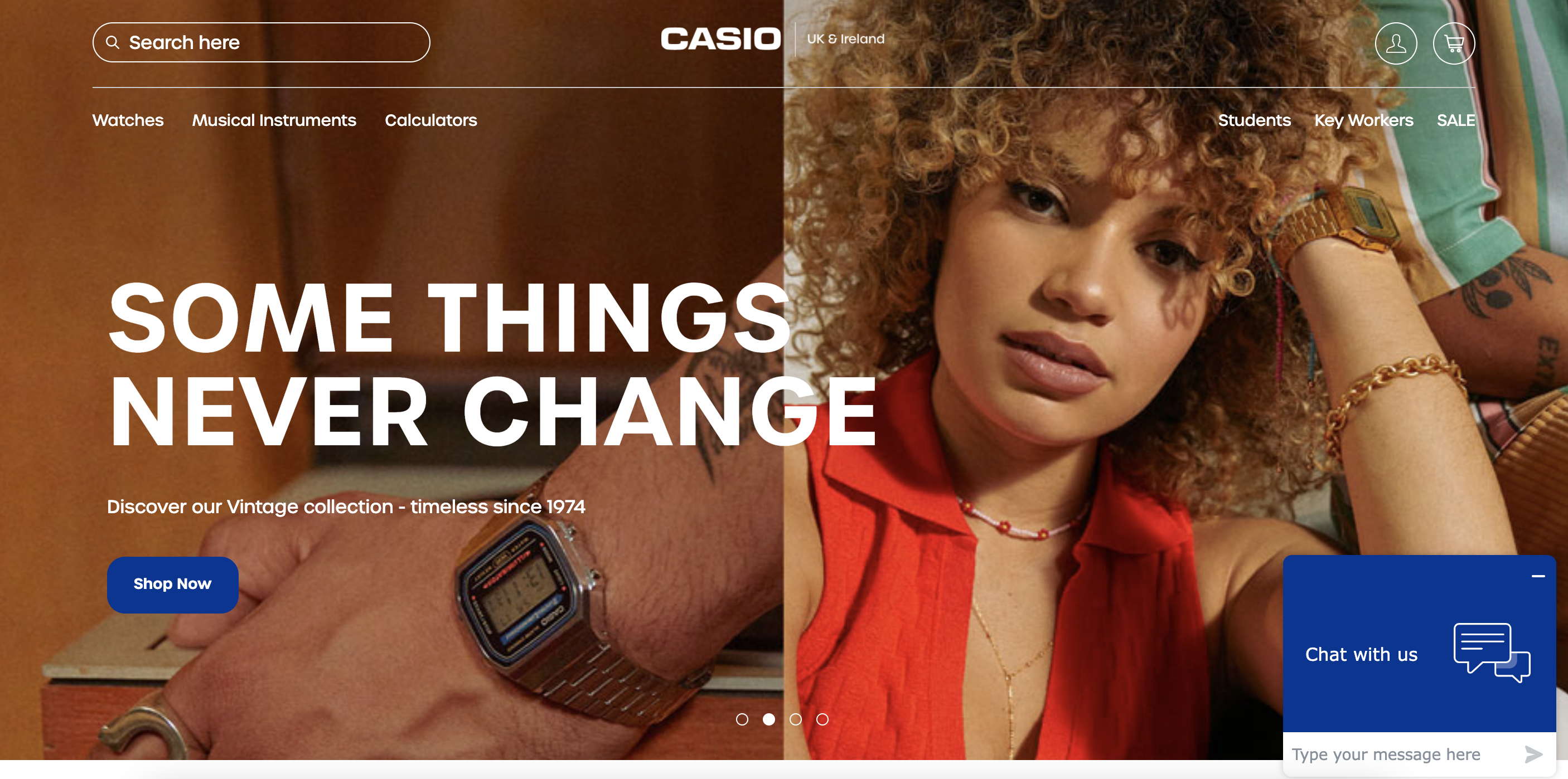 Homepage do site da Casio UK&I