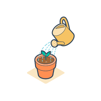 watering a plant